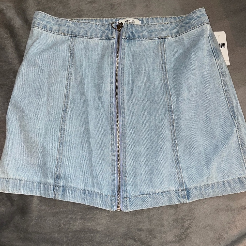 light washed skirt